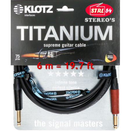 Câble Guitare KLOTZ TITANIUM TI-0600PSP 6m | Supreme