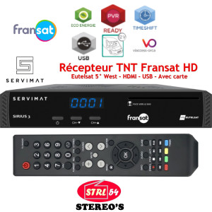 SERVIMAT SIRIUS 3 HD | Récepteur TNT Satellite FRANSAT