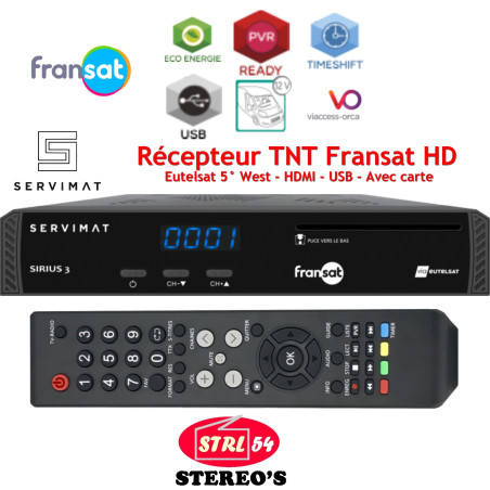SERVIMAT SIRIUS 3 HD | Récepteur TNT Satellite FRANSAT