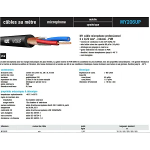 Cordon XLR Klotz MY206UP Neutrik - Qualité pro sur mesure