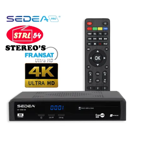 SEDEA SF-4400 4K UHD récepteur décodeur TNT par satellite avec carte FRANSAT PC7