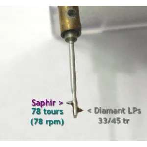 AG 3306 3310 pointe diamant LPs +pointe saphir 78 tr  PHILIPS  GP200 GP204 GP205