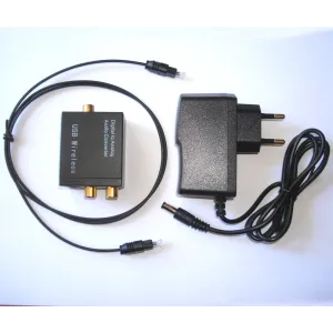 Convertisseur DAC audio  digital numérique   analogique avec alim 230V + Toslink