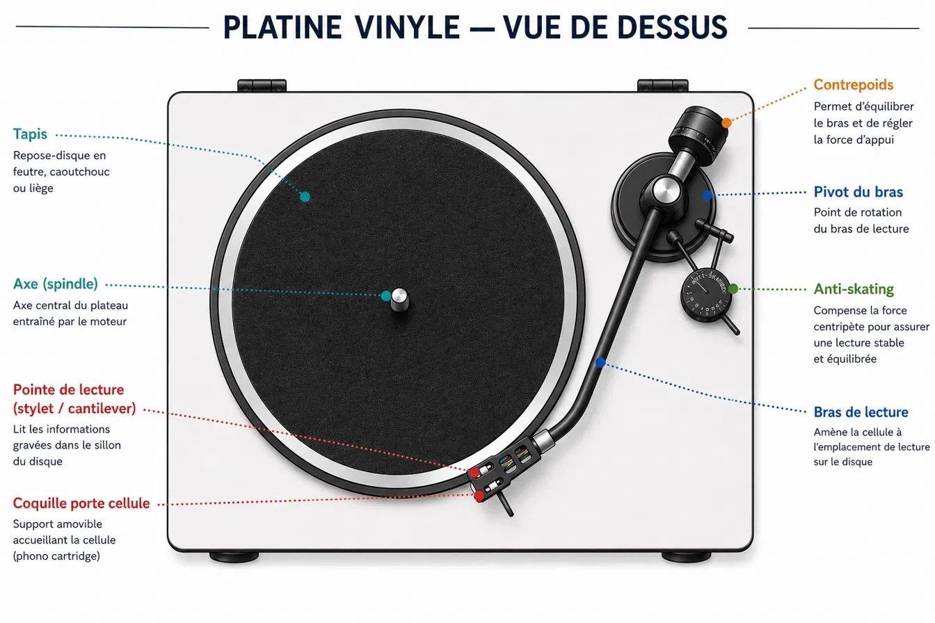 platine vinyle vue de dessus