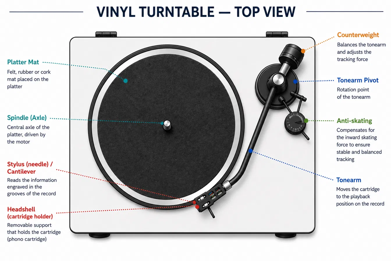 Vinyl Turnable Top View